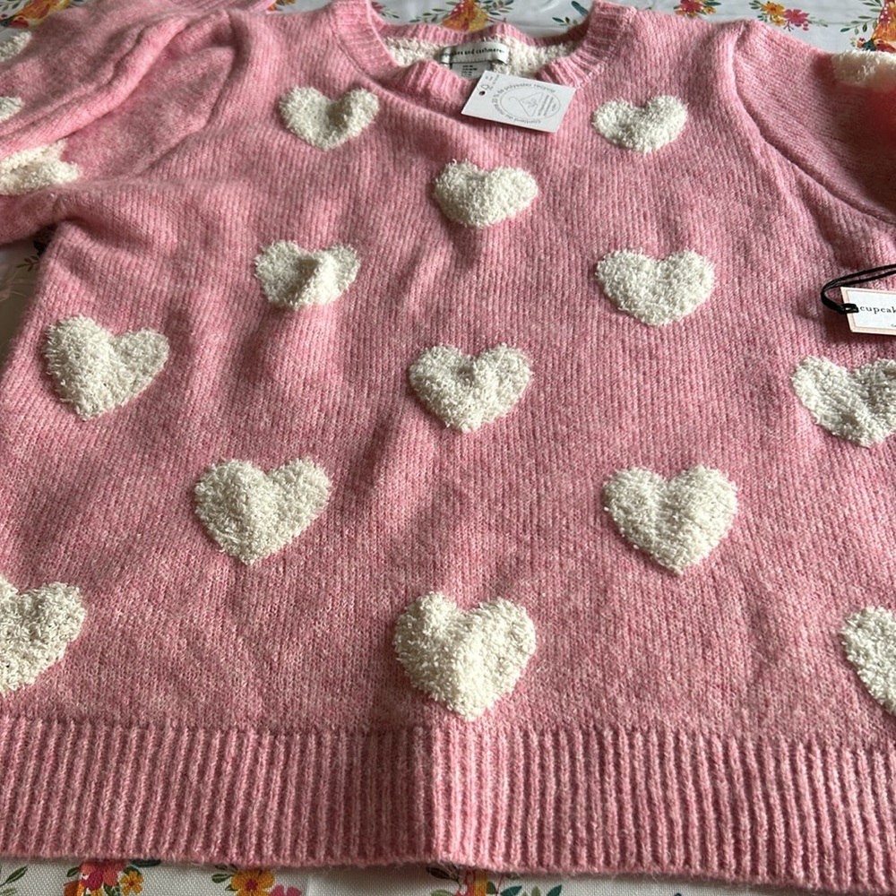 Cupcakes and Cashmere Crew Sweater Medium NWT Women’s Pink & White So Soft 🩷🤍🩷 - Picture 5 of 13